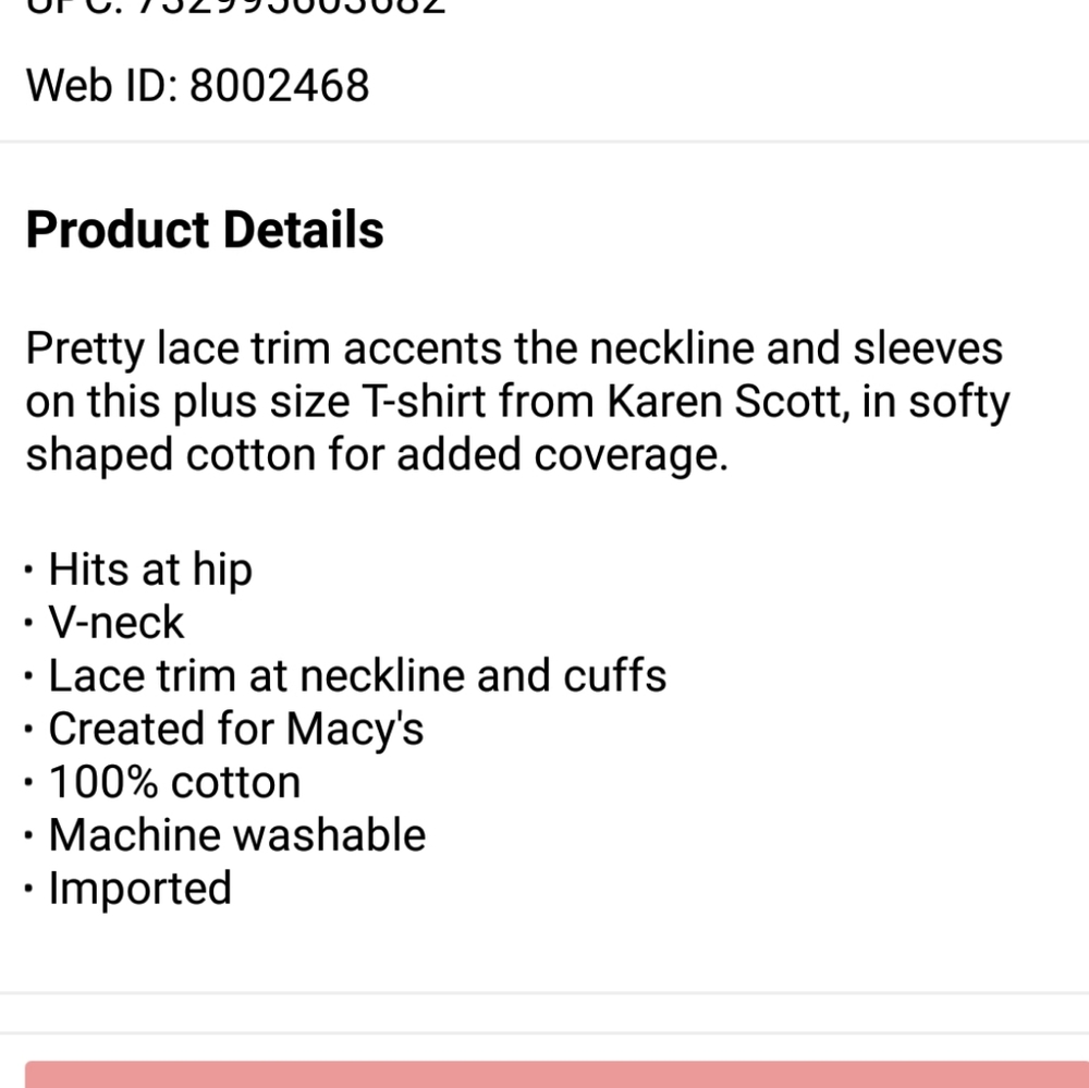 New Karen Scott Plus Blue Cotton Lace-Trim T-Shirt - Picture 4 of 4